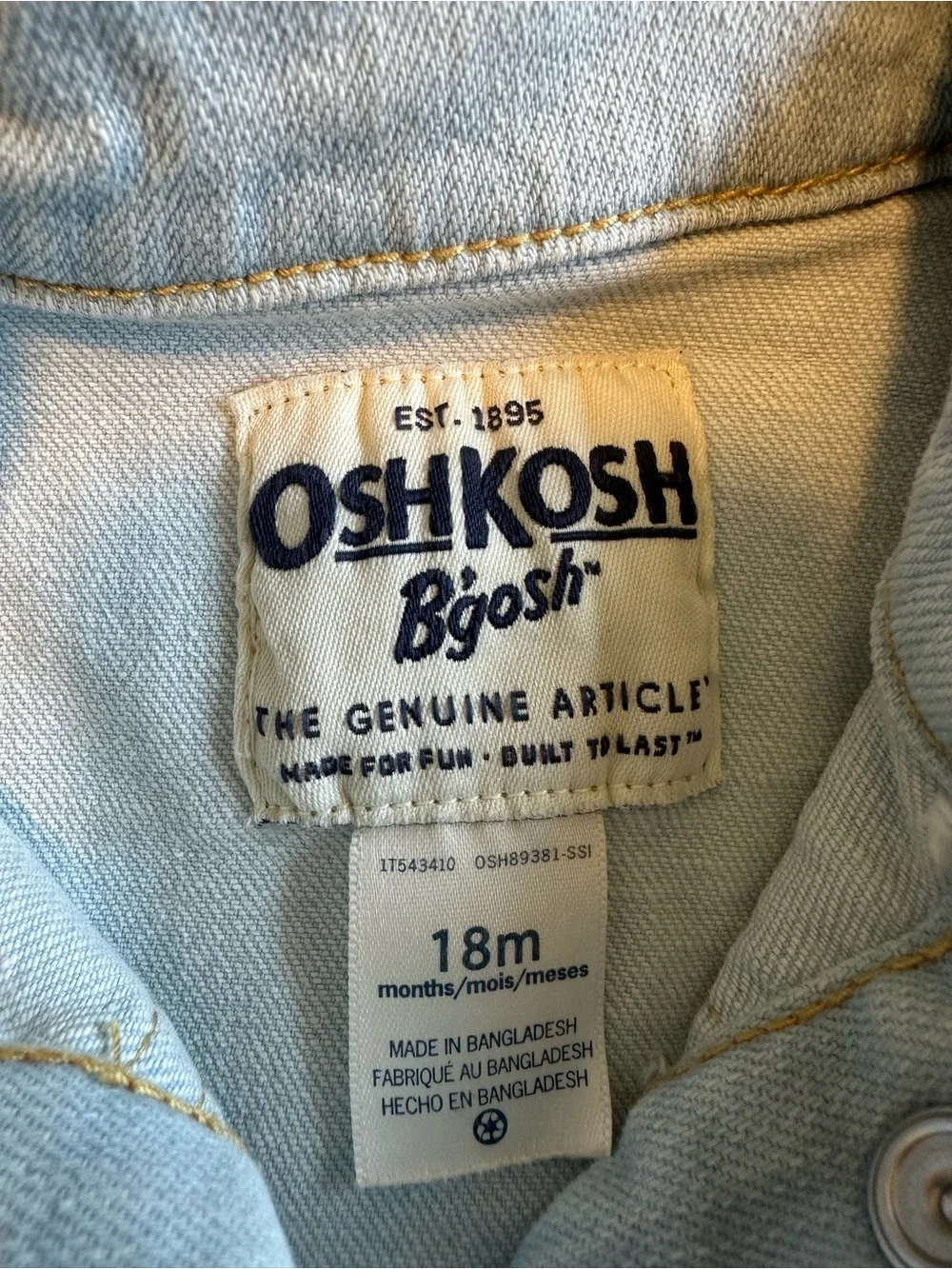 OshKosh B’gosh Baby Girl Denim Jacket & Floral Skort Set 18M